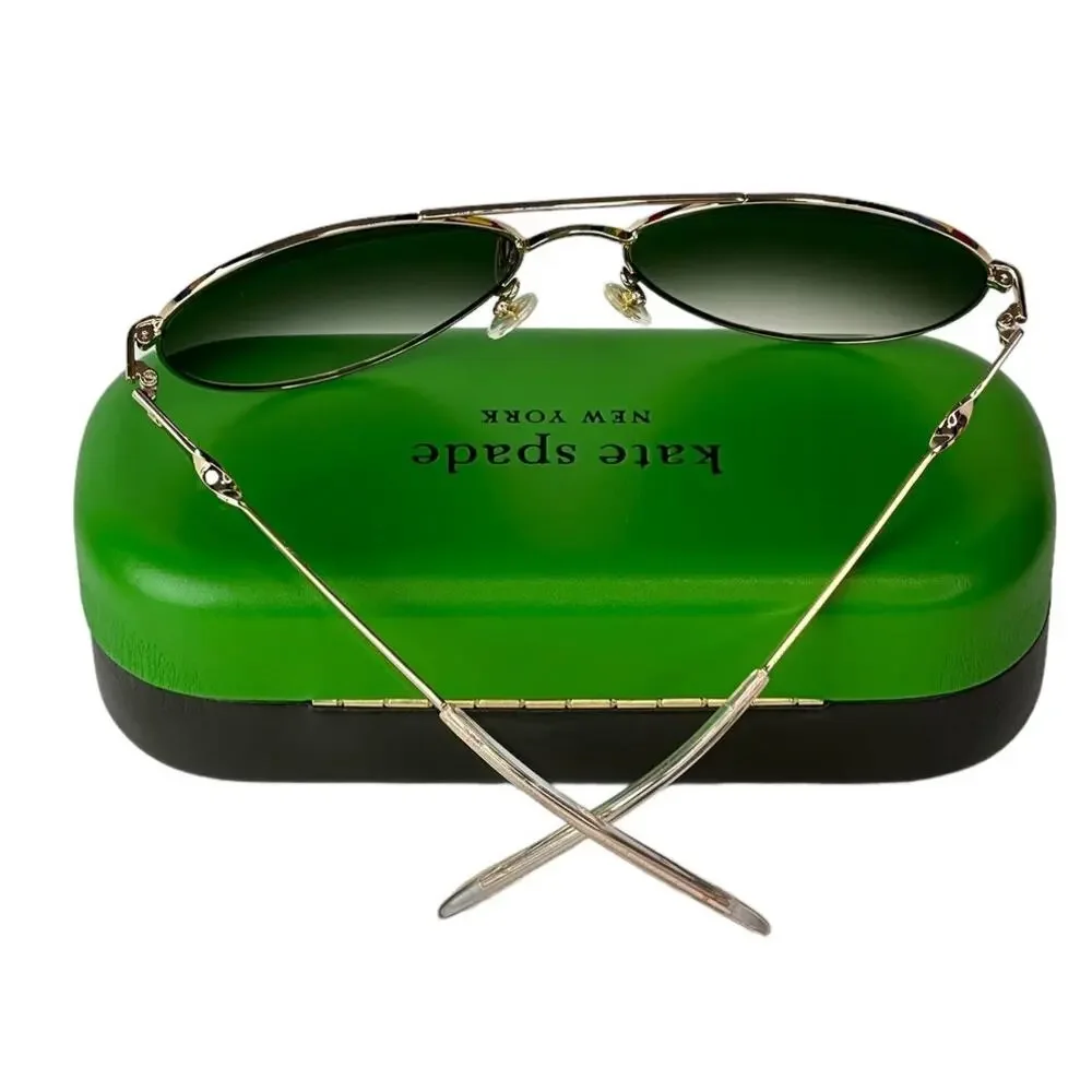 Kate Spade joshelle 60mm aviator sunglasses (Gold/ Nude/ Green)